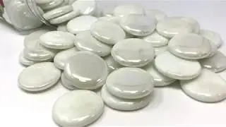 Gemnique Large Glass Gems - White Opaque Luster (48 oz.)