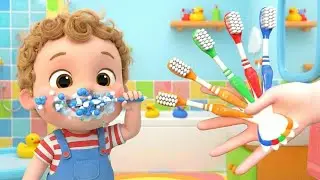 🎶 5 Finger Family Good Habits tooth brush Routine song 🪥| Funnzies Galaxy Nursery Rhymes