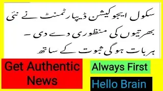 New jobs in School Education Department || Hello Brain #educators  #muradras #educator