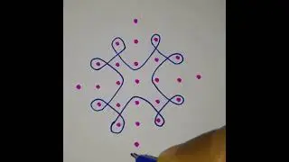 7&times;1dots rangoli/Simple kolam designs with dots/daily Muggulu for beginners