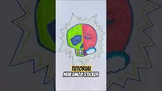 DIY draw new Skull Sigma emoji sticker 😱 #drawing #shorts #art #sigma #skull