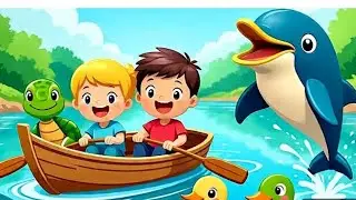 🚤 Row Row Row Your Boat | Cute 3D Nursery Rhyme with Animals | Fun Kids Song for Toddlers