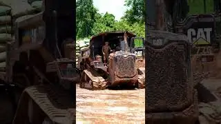 CAT 777G Dump Truck vs Deep Mud 🌊🚜 | Extreme Power & Rice Load Challenge 💪🔥 #shorts #truck #viral