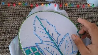Bordado Fantasía Hoja De Nochebuena | Bordado Para Servilletas | El Bordador