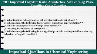 MCQ Questions Cognitive Radio Architecture Act Learning Phase Cognition Cycle with Answers