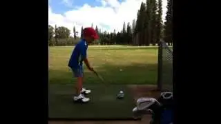 My 5 year old trying to make the toddler tour! He hope's Tiger Woods sees this!