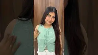 Stylish bow croptop mint green embroidery sleeveless under300 affordable under budget style tophaul