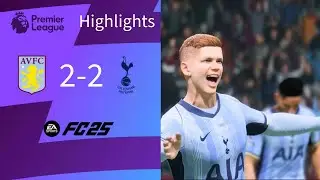 Anderson scores 1st Spurs goal to level LATE at Villa Park! | Villa 2-2 Spurs | FC 25 EPL Highlights