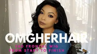 How I Lay & Style My 360 Lace Frontal Wig Pre-Plucked+180% density| Affordable Price| OMGherhair.com