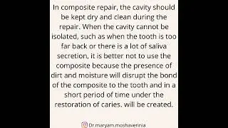 ✅When is tooth restorationwith composite notrecommended?🦷