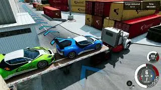 WOW am resit sa duc cu Tiru masinile pe platforma intr-o singura roata shoot with cars#beamngdrive