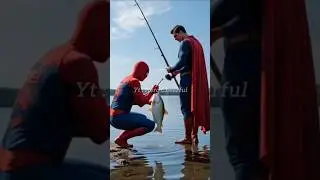 Spiderman And Superman Get Very Big Fish #shorts #spiderman #superman #ai #viralshorts