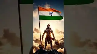 Hanuman Ji with Indian Flag | Powerful AI Video#26janevari #republicday #india #bhagava india