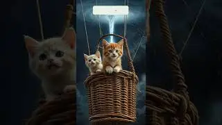 Two Brave Kittens on a Sky Adventure 🌸🐱 | cat animation #catanimation