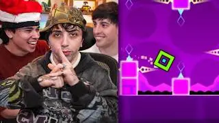 SPREEN, CARRE Y ROBLEIS JUEGAN AL GEOMETRY DASH 😹🔥