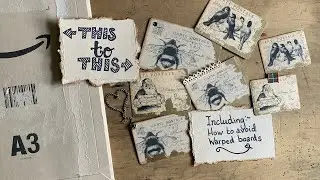 Junk Journal ephemera mass make, Journaling cards from Packaging