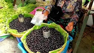 Asian Street Food - Fresh Foods And Fruits In Asian Market - Cambodia