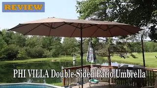 PHI VILLA Double-Sided Patio Umbrella Review (2025) - Watch before ordering!