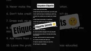 15 Powerful Unspoken Etiquette Rules Everyone Should Know#quotes #etiquette #1m