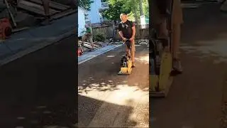 Compacting a gravel base for artificial turf grass. #diy #artificialturf #turf