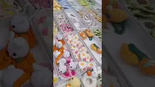 Cute crochet hair accessories shop at Notting Hill market, London
