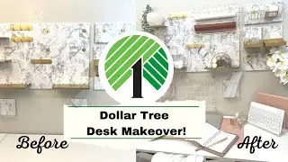 Desk Makeover Using Dollar Tree Supplies! 🌳💕