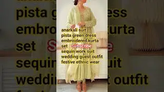 Pista Green Anarkali with Sequin EmbroideryElegant Festive Kurta & Pant Set#PistaGreen#Anarkali