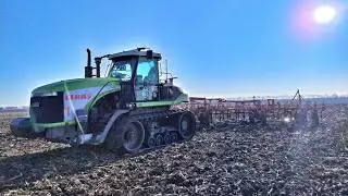 Ранне весенняя культивация bourgault+Claas Challenger 95E