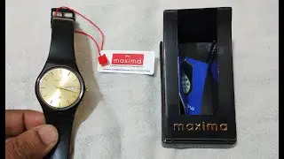 Maxima Aqua Gold Dial Analogue Watch Unboxing. मैक्सिमा एक्‍वा गोल्‍ड डायल एनालॉग वॉच