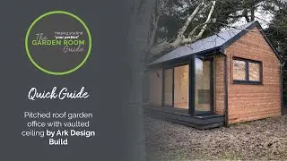 Pitched roof garden office with vaulted ceiling by Ark Design Build