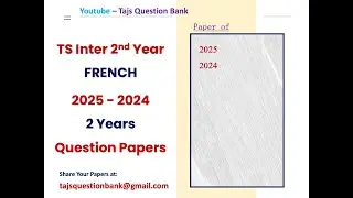 TG TS Inter 2nd Year French 2025 to 2024 2 year Question Paper Telangana inter IPE Previous paper