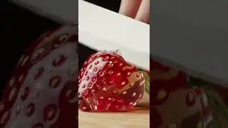 Relaxing ASMR Strawberry Fruit Cutting | Crisp Sounds & Satisfying Slices
