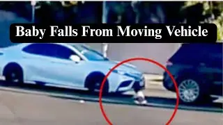 Ребенок выпал из движущегося автомобиля, запечатлено на камеру #babyfallscar