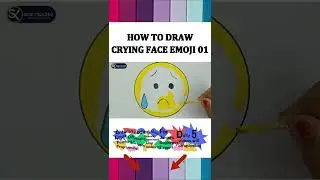 How to draw Crying Face Emoji 01 || schoolx360 #shorts #ytshorts #youtubeshorts #shortsvideoviral