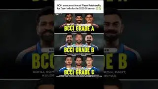 🚨 BCCI CENTRAL CONTRACTS OUT! 🇮🇳✅ANNUAL PLAYER RETAINERSHIP 2025-26 ANNOUNCED 🏏🔥 #cricket #shorts#