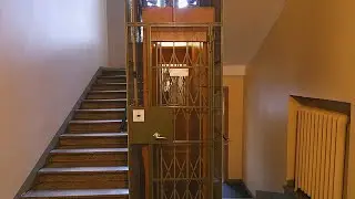 EPIC original 1964 KONE traction elevator/lift with gates @ Topeliuksenkatu 13, Helsinki FI