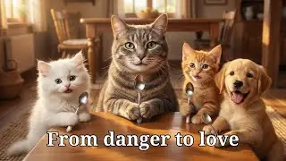 From danger to love: Mama cat, kittens, rescue's happy ending.