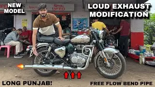 Самый громкий! Модификация выхлопной системы Long Punjab для BS7 Classic 350 Reborn Emerald Chrom...