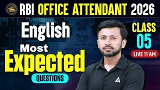 RBI Office Attendant 2026 | English Most Expected Questions Class-5 | By Parth Krishan