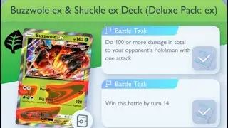 Pok&eacute;mon TCG Pocket - Buzzwole ex & Shuckle ex Deck (Deluxe Pack: ex) | Damage Mission
