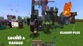 MINECRAFT RAID WITH SAVAGE & RAVAGE AND ILLAGER PLUS