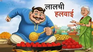 लालची हलवाई | LALCHI HALWAI | MORAL STORY | HINDI KAHANI | CARTOON STORY | KIDS STORY 