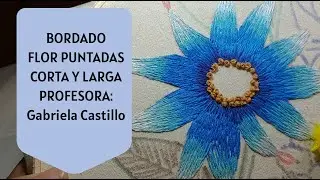 BORDADO - Flor puntadas corta y larga
