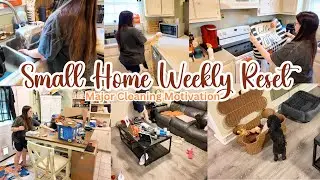 SMALL HOME WEEKLY RESET | MAJOR CLEANING MOTIVATION | TRASHED HOUSE