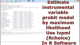 Estimate instrumental variable probit model by maximum likelihood Use ivpml (Rchoice) In R Software