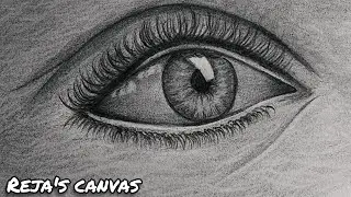 Drawing of a realistic eye easily||pencil sketches||art for kids||for beginners||