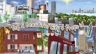 Top 5 Beautiful City + Props id ✨🌷 || Sakura School Simulator 