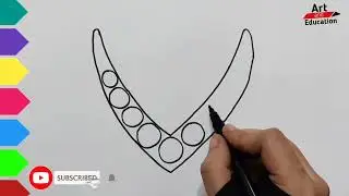 Colourful Necklace Drawing  ll how to draw necklace ll multicolour drawing #artandeducation