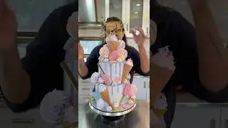 Candy themed 2 tier birthday cake design | 13th birthday cake ideas #cakedecorating #cakedesignreels