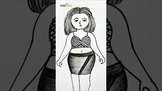 Как нарисовать девочку | Простой рисунок девочки | Рисование девочки легко | #рисунокдевочки #иск...